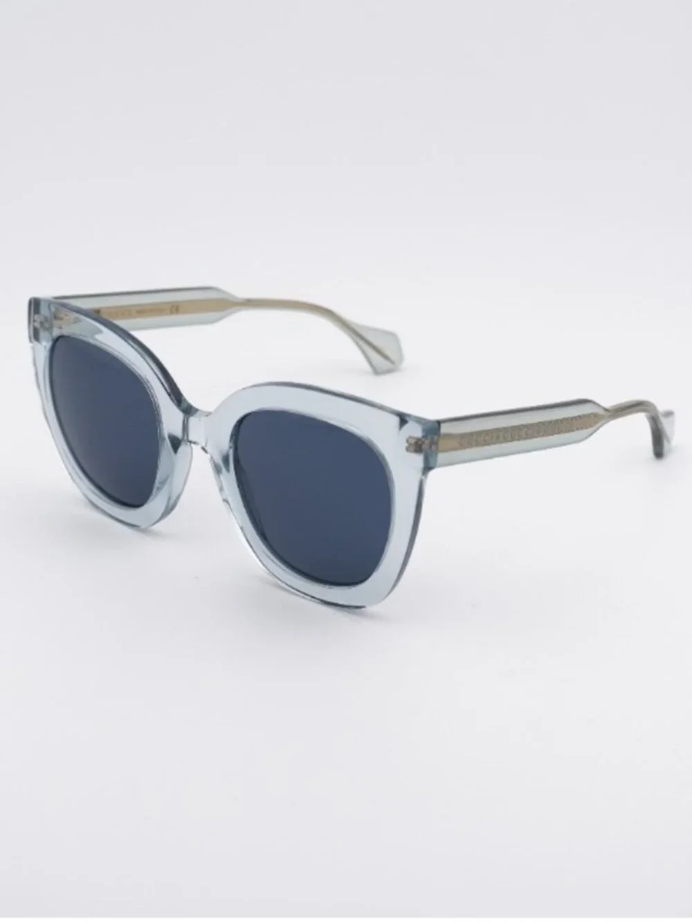 Gucci GG0564S 003 Sunglasses Light Blue Cat Eye Frame, Blue Lenses